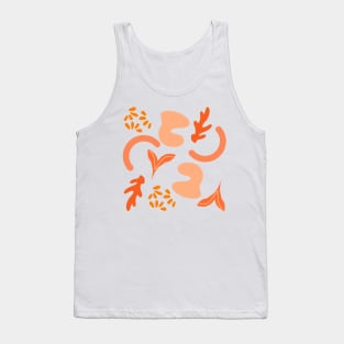 Orange Autumn Assortment Pattern Tank Top